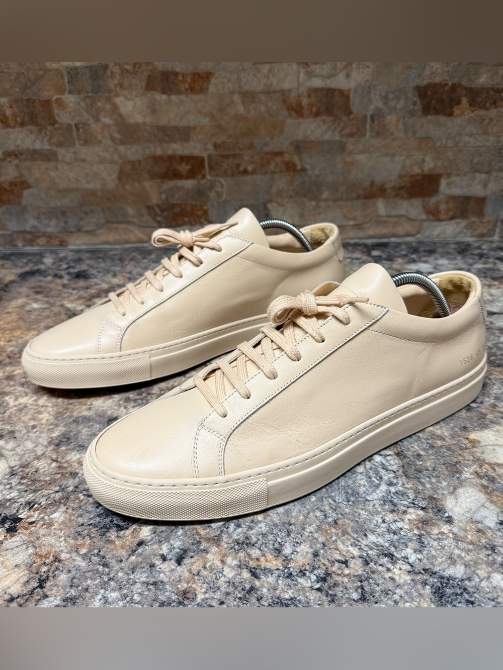 Common Projects Achilles Low Beige Leather 45EU 1528 0659 Made In Italy